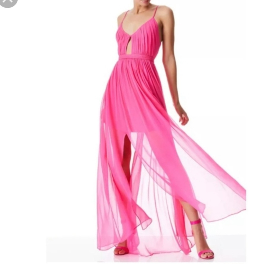 ALICE +OLIVIA Silk Elegant Pink Maxi Dress Size 0